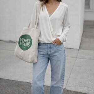 Lands’ End Faux Wrap Blouse – Size Medium